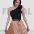 Skirt Satin Disco Plisse Short Black