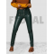Pant Leather with 3 Bands and Buttons Green