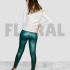 Shiny Leather Legging Green