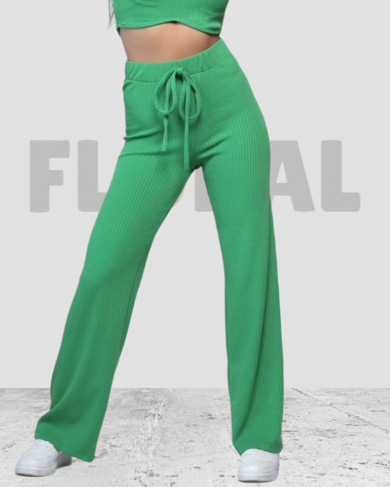 Pant Wool Wide Leg Green