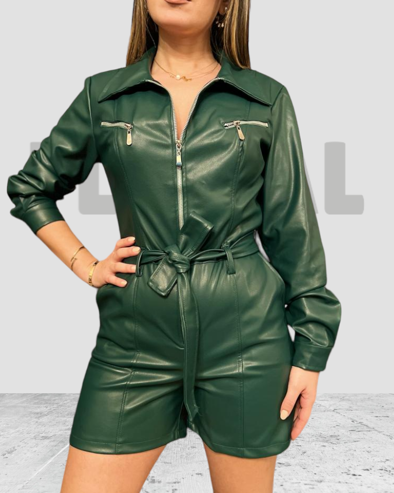 Overall Short Leather Green Overall Short Leather Green