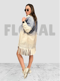 Kimono Wool Blue and White
