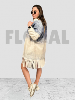 Kimono Wool Blue and White