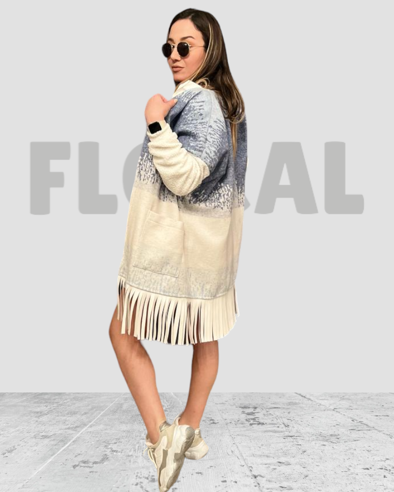 Kimono Wool Blue and White Kimono Wool Blue and White