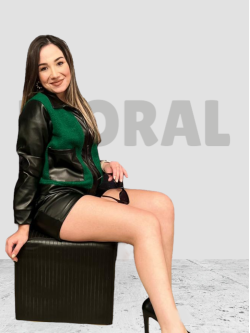 Jacket with Arm Leather Green