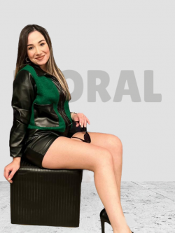 Jacket with Arm Leather Green