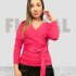 Sweater with Leather belt Fushia