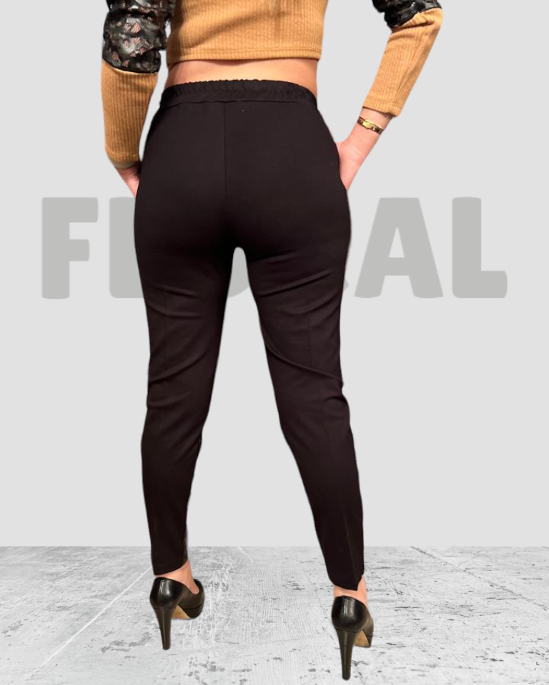 Pant Half Leather and Half Fabric Black Pant Half Leather and Half Fabric Black
