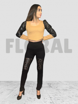 Legging with Leg Leather Black