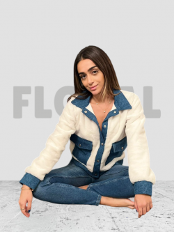 Jacket Fur with Jeans White