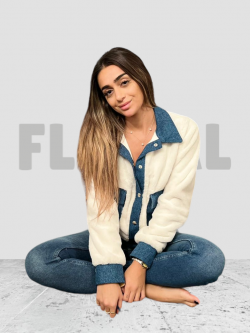 Jacket Fur with Jeans White