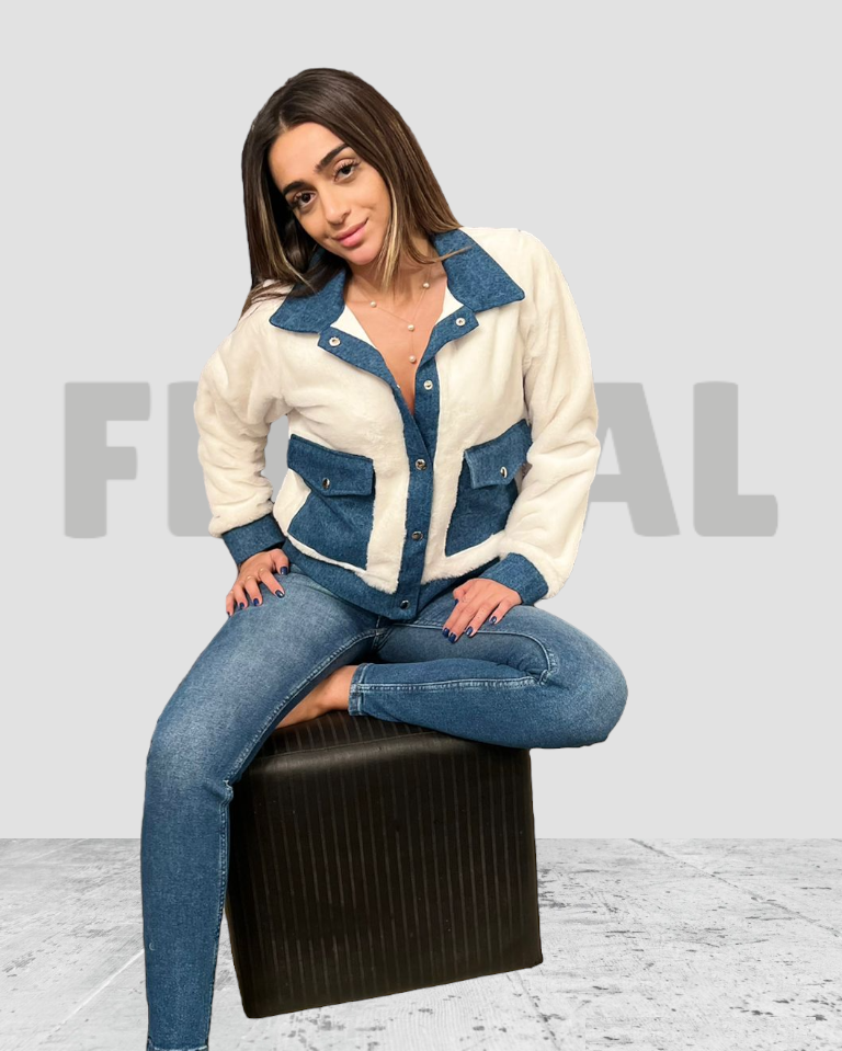 Jacket Fur with Jeans White