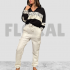 Sweater with White Leather Fashion