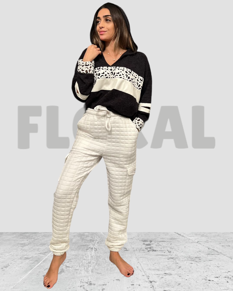 Sweater with White Leather Fashion Sweater with White Leather Fashion