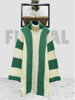 Dress Wool Green/White