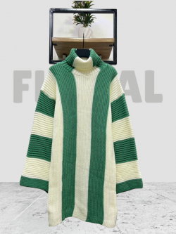 Dress Wool Green/White