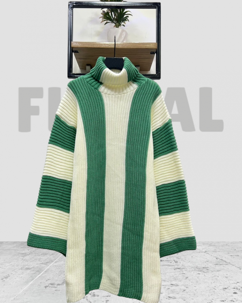 Dress Wool Green/White