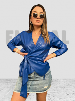 Cross Top Leather Blue