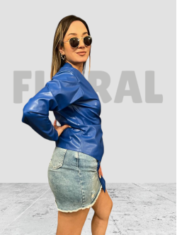 Cross Top Leather Blue