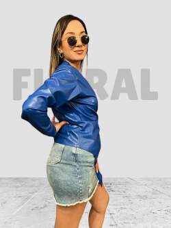 Cross Top Leather Blue