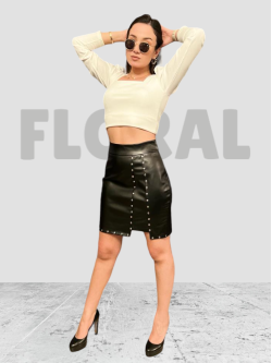 Skirt Leather Capson Black
