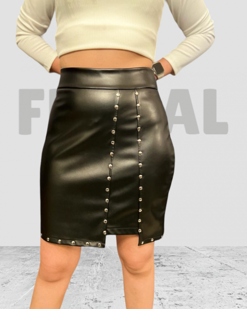 Skirt Leather Capson Black