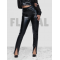 Pant Leather Open Bottom Black