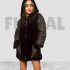 Long Jacket Capitone with Fur Black