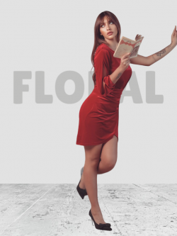 Dress Velvet Shining Red